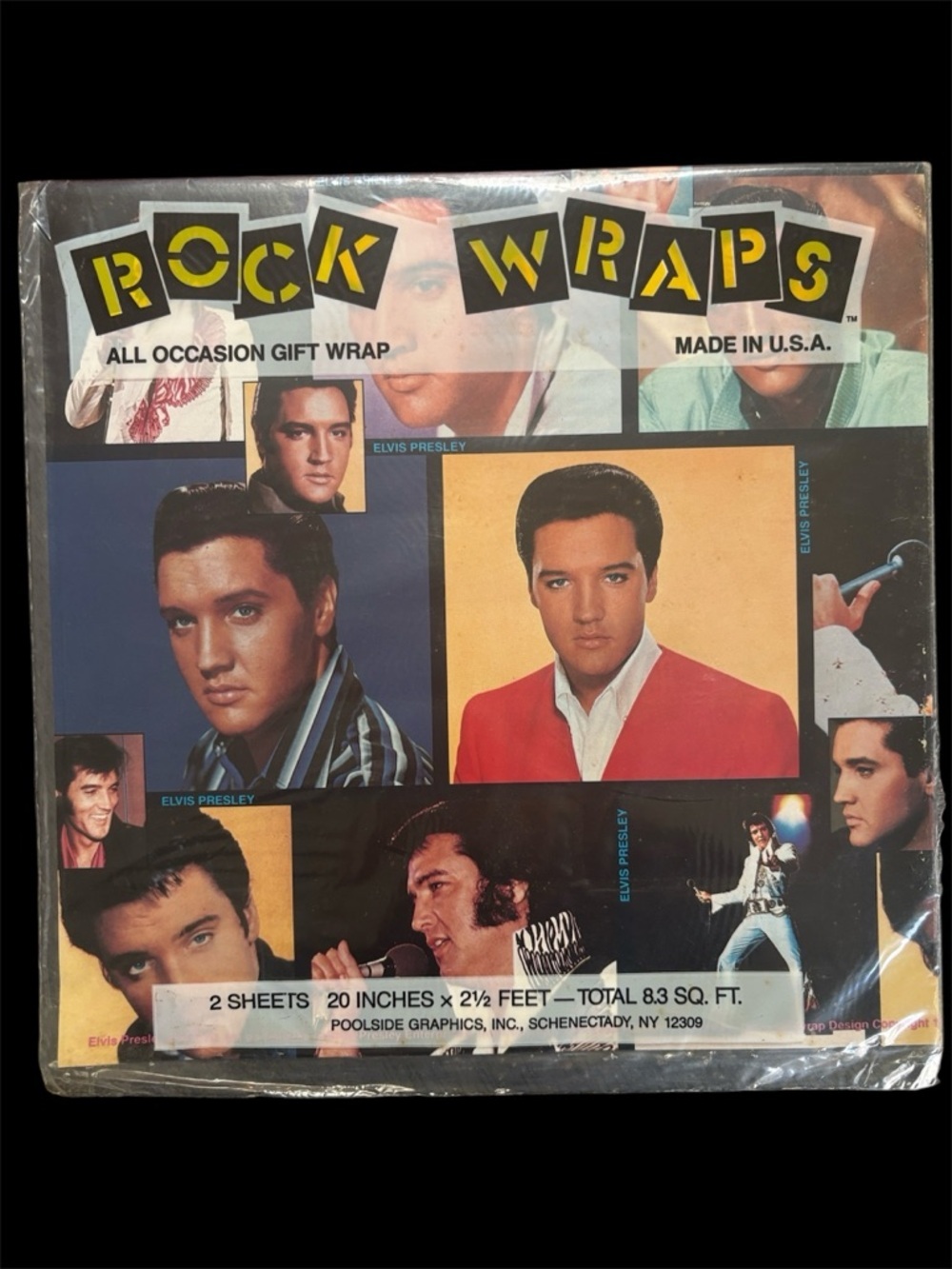 Elvis Presley memorabilia - Wrapping Paper Gift Wrap NWT.  RARE! Rock 'N' Roll